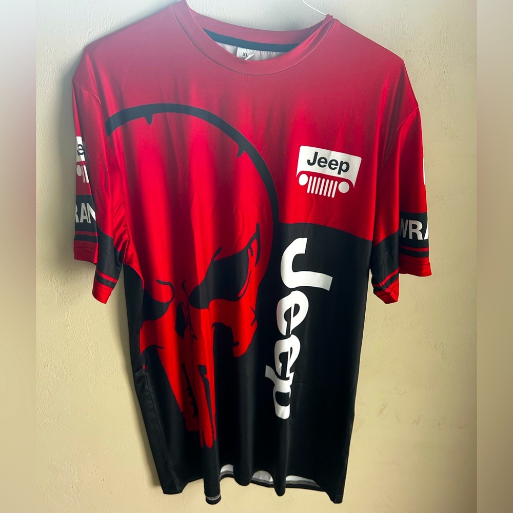 Jeep Red and Black Graphic Men's Shirt